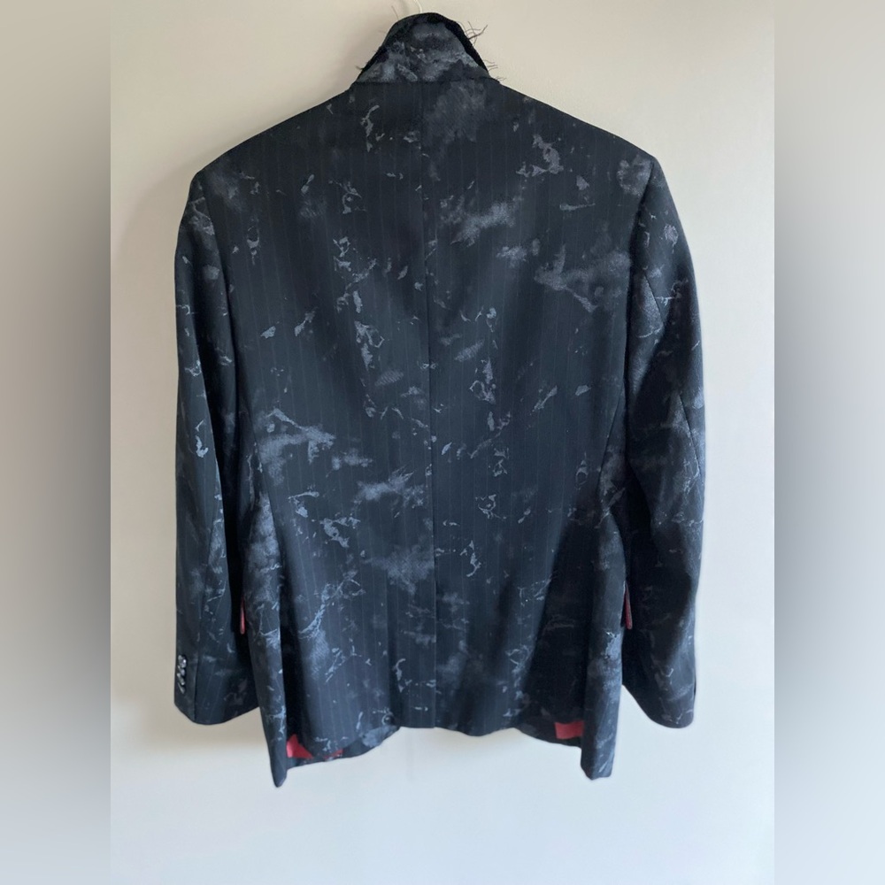 Simon Clark Blazer Men’s S Black Camo Art To Wear Grungy‎ Goth Raw Ham Jacket - Picture 12 of 14